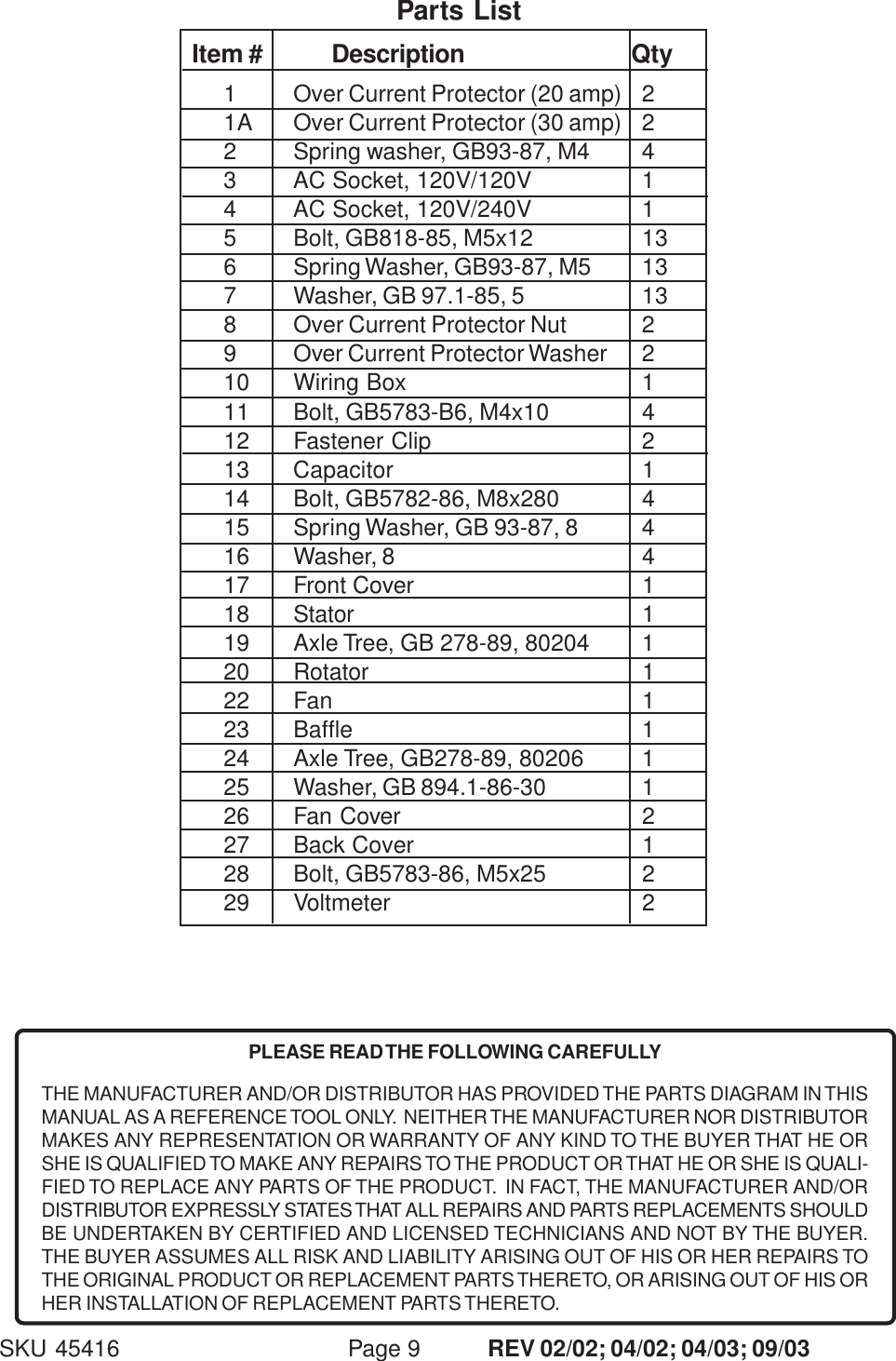 Page 9 of 11 - Chicago-Electric Chicago-Electric-45416-Users-Manual- 45416  Chicago-electric-45416-users-manual