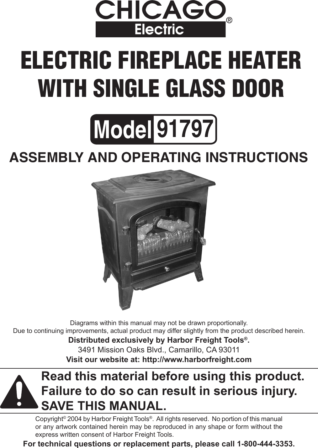 Page 1 of 12 - Chicago-Electric Chicago-Electric-91797-Users-Manual-  Chicago-electric-91797-users-manual