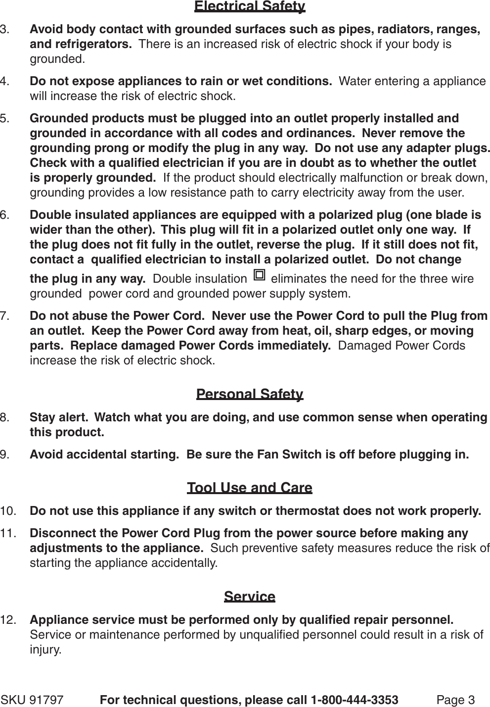 Page 3 of 12 - Chicago-Electric Chicago-Electric-91797-Users-Manual-  Chicago-electric-91797-users-manual
