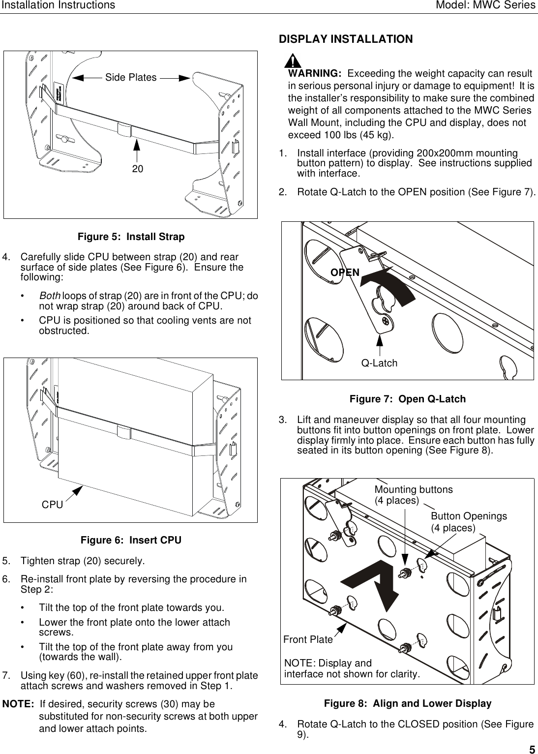 Page 5 of 6 - Chief-Manufacturing Chief-Manufacturing-Mwc-Series-Users-Manual- MWC SERIES INSTALLATION INSTRUCTIONS Chief-manufacturing-mwc-series-users-manual