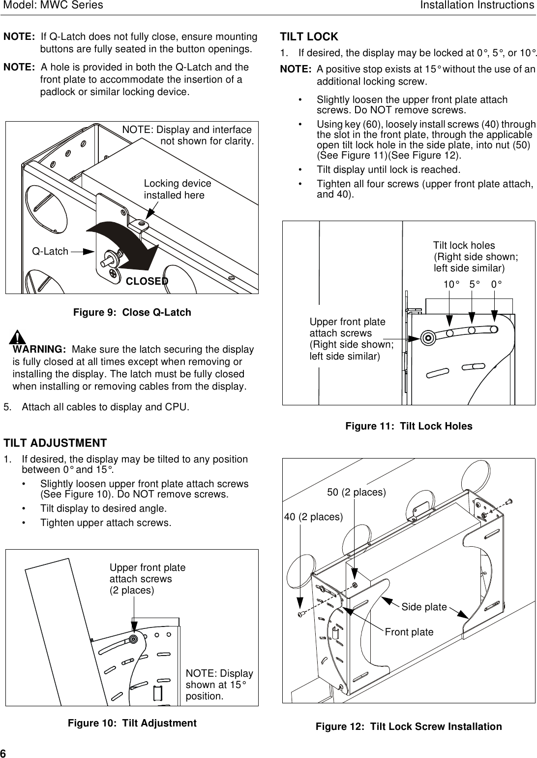 Page 6 of 6 - Chief-Manufacturing Chief-Manufacturing-Mwc-Series-Users-Manual- MWC SERIES INSTALLATION INSTRUCTIONS Chief-manufacturing-mwc-series-users-manual