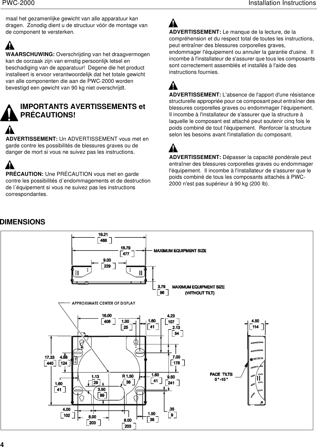 Page 4 of 10 - Chief-Manufacturing Chief-Manufacturing-Pwc-2000-Users-Manual- PWC2000 INSTALLATION INSTRUCTIONS  Chief-manufacturing-pwc-2000-users-manual