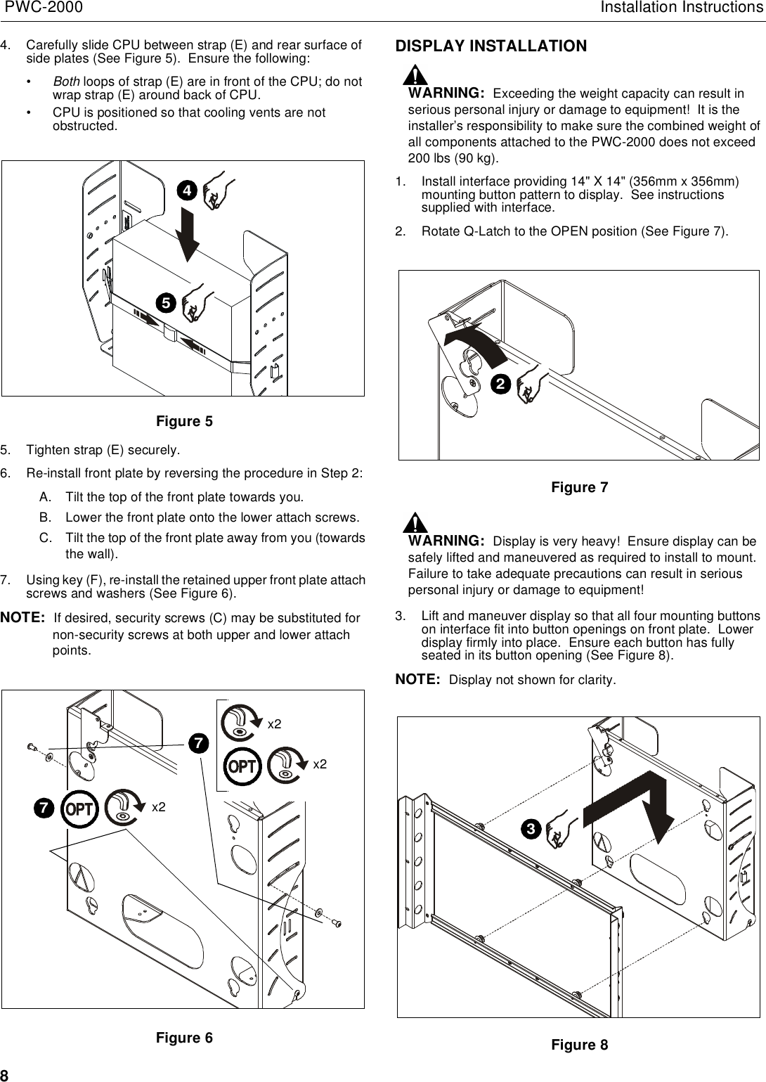 Page 8 of 10 - Chief-Manufacturing Chief-Manufacturing-Pwc-2000-Users-Manual- PWC2000 INSTALLATION INSTRUCTIONS  Chief-manufacturing-pwc-2000-users-manual