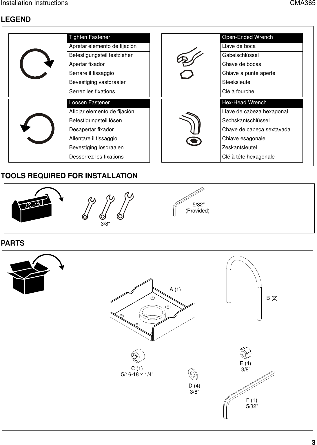 Page 3 of 6 - Chief-Manufacturing Chief-Manufacturing-Truss-Ceiling-Adapter-Cma365-Users-Manual- CMA365 INSTALLATION INSTRUCTIONS  Chief-manufacturing-truss-ceiling-adapter-cma365-users-manual