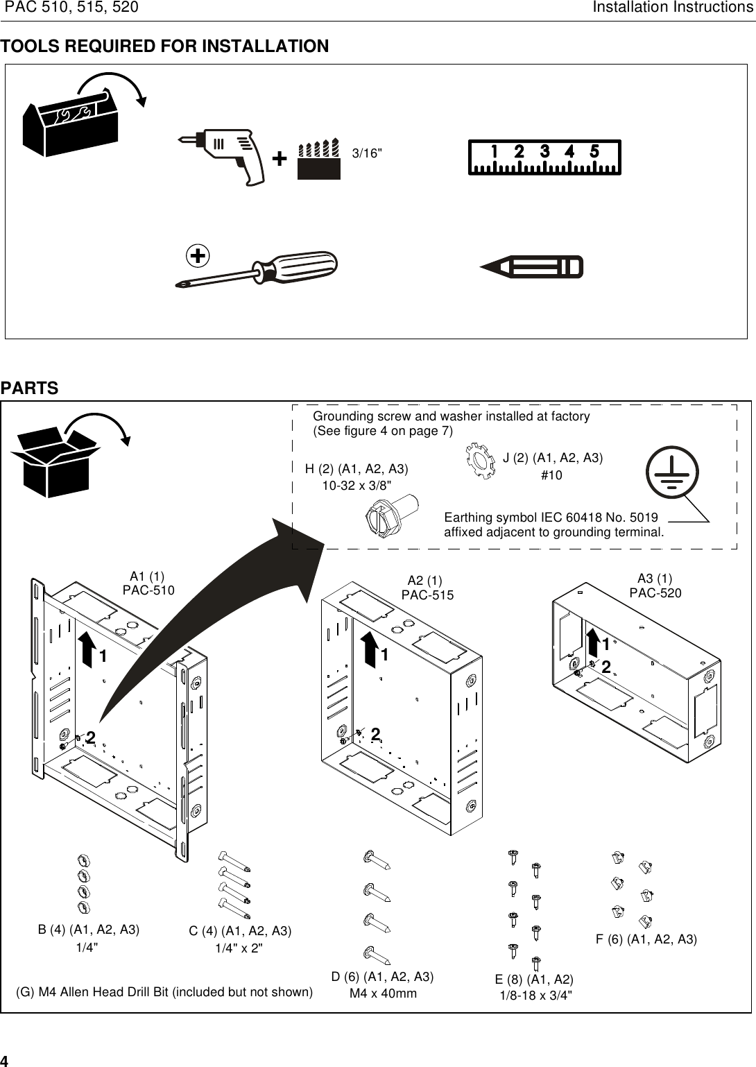 Page 4 of 8 - Chief-Manufacturing Chief-Manufacturing-Ventilation-Hood-Pac510-Users-Manual- PAC510-515-520 INSTALLATION INSTRUCTIONS  Chief-manufacturing-ventilation-hood-pac510-users-manual