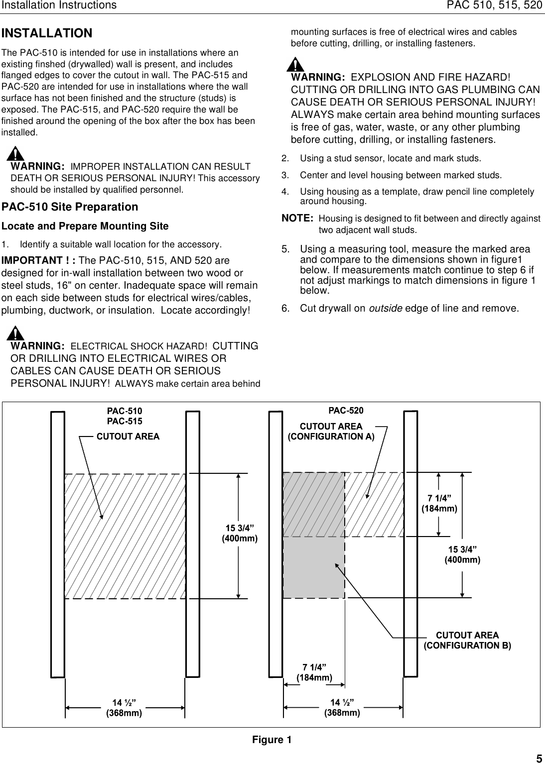 Page 5 of 8 - Chief-Manufacturing Chief-Manufacturing-Ventilation-Hood-Pac510-Users-Manual- PAC510-515-520 INSTALLATION INSTRUCTIONS  Chief-manufacturing-ventilation-hood-pac510-users-manual