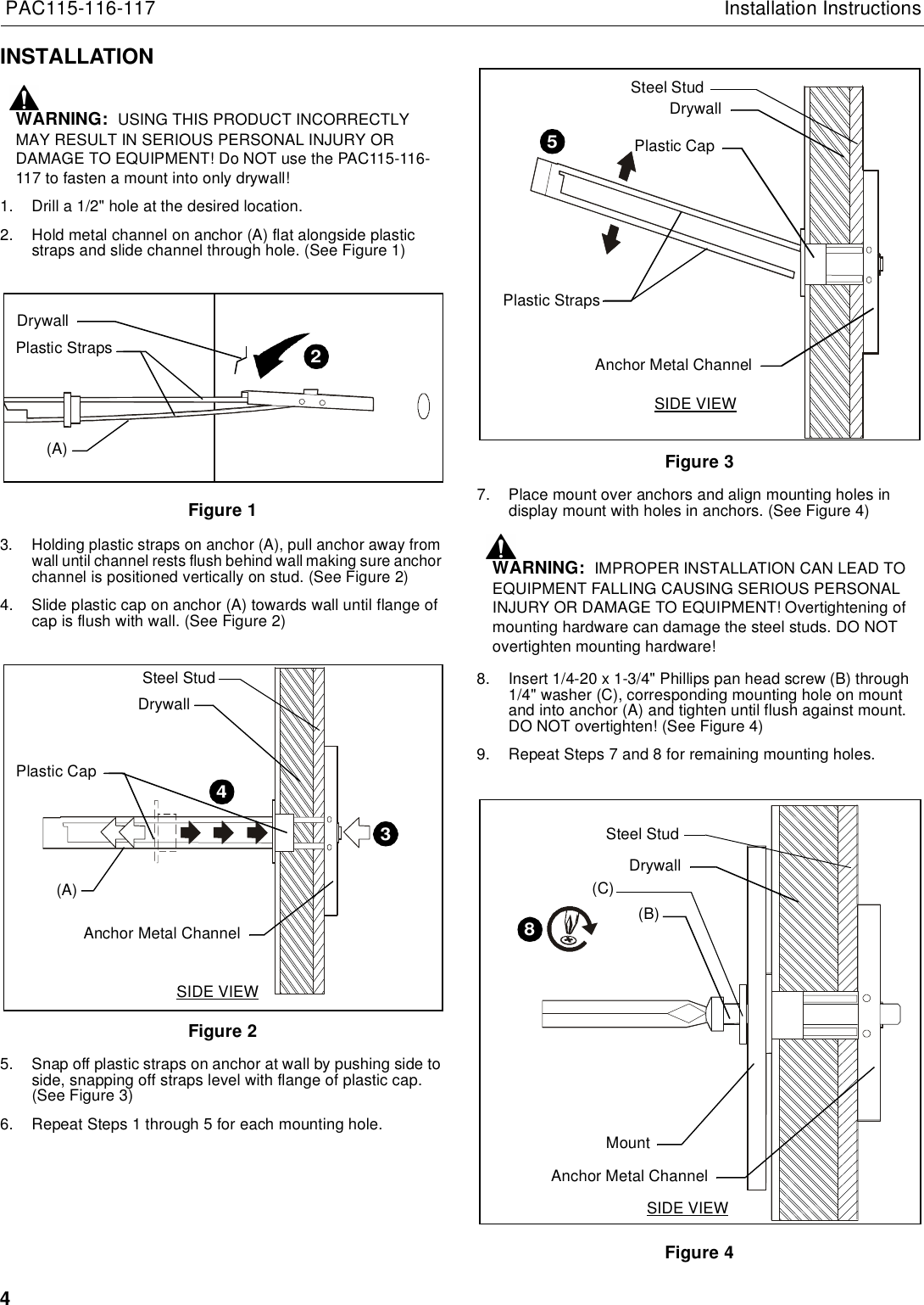 Chief Pac115 116 117 Users Manual