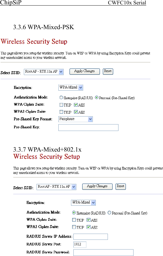 ChipSiP                            CWFC10x Serial                              3.3.6 WPA-Mixed-PSK     3.3.7 WPA-Mixed+802.1x   