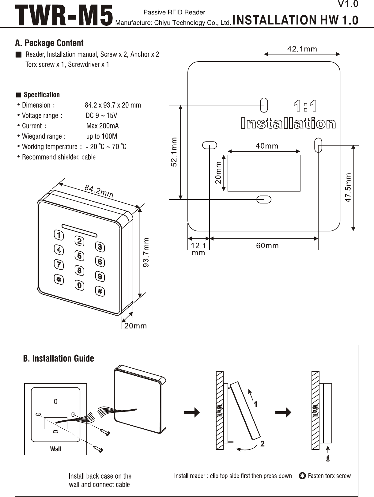 Manufacture: Chiyu Technology Co., Ltd.Passive RFID Reader 