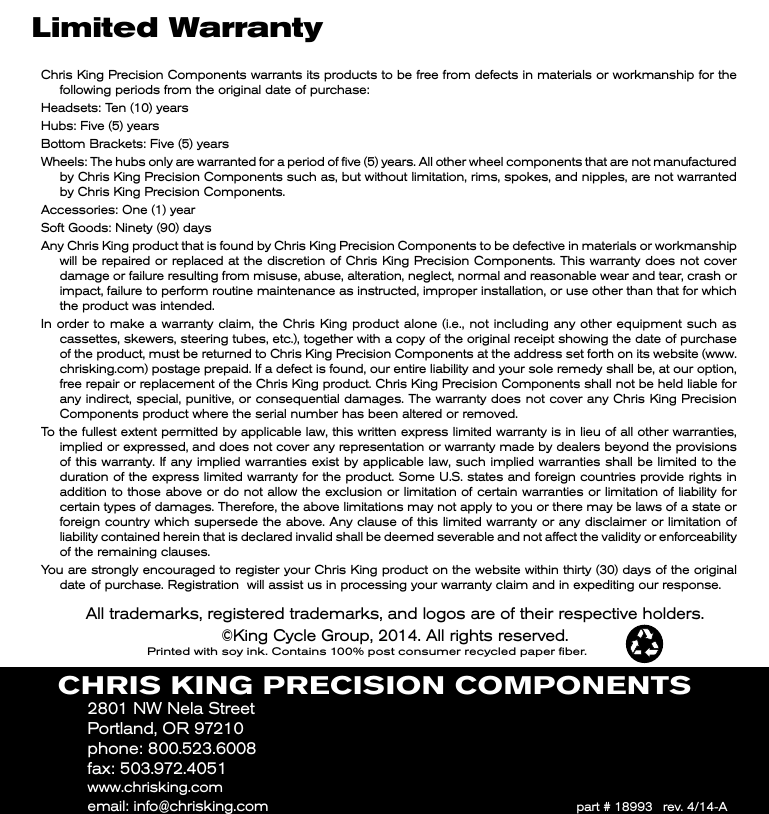 Page 4 of 4 - Chris King Iso Xd Driveshell Add Web User Manual
