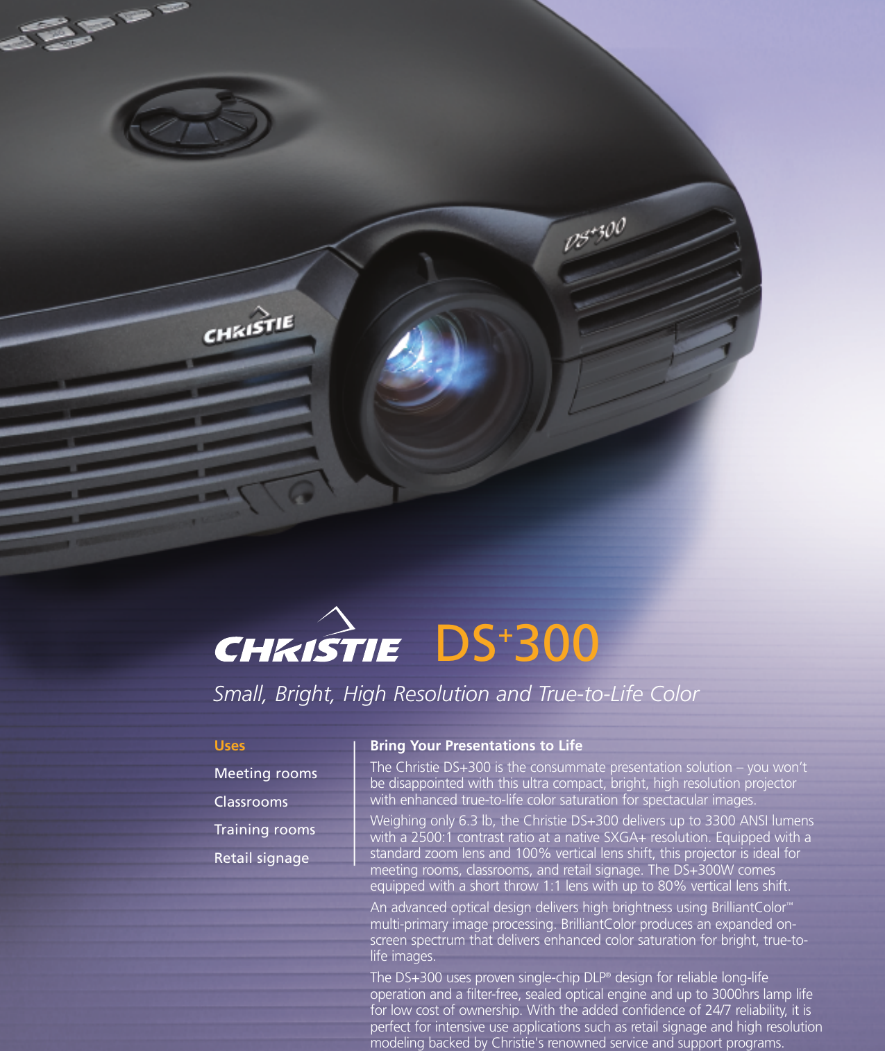 Page 1 of 2 - Christie-Digital-Systems Christie-Digital-Systems-Ds300-Users-Manual- Datasheet  Christie-digital-systems-ds300-users-manual