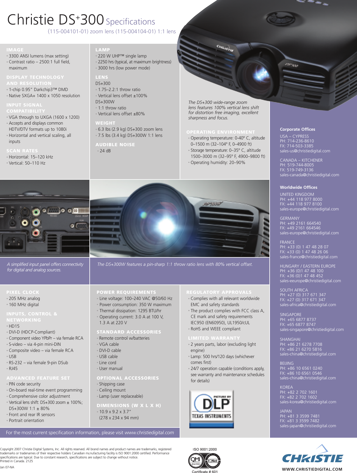 Page 2 of 2 - Christie-Digital-Systems Christie-Digital-Systems-Ds300-Users-Manual- Datasheet  Christie-digital-systems-ds300-users-manual