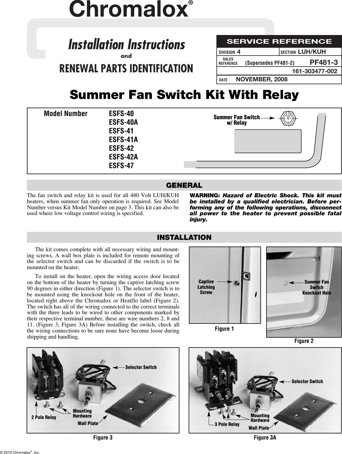 Chromalox Esfs 40 Users Manual Pf481 3 Chx