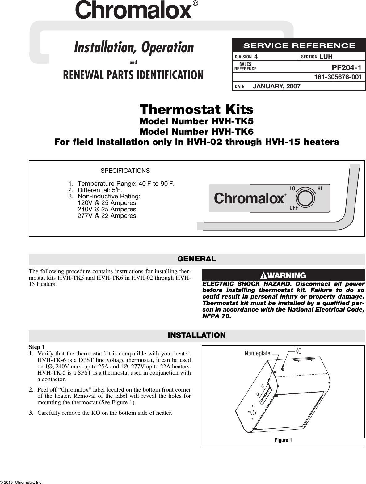 Page 1 of 4 - Chromalox Chromalox-Hvh-Tk5-Users-Manual- Fig 4  Chromalox-hvh-tk5-users-manual