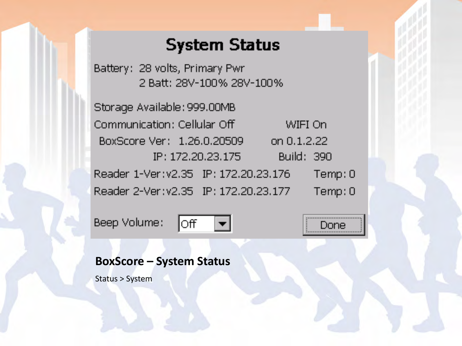 BoxScore – System Status Status &gt; System 