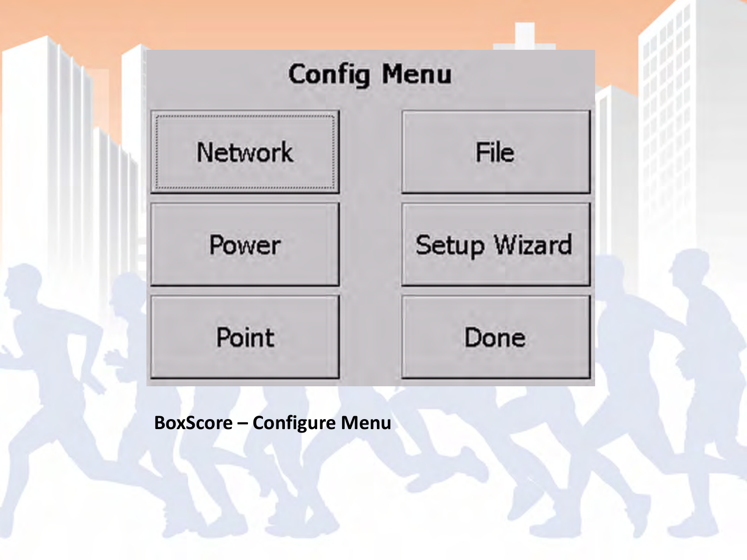 BoxScore – Configure Menu 