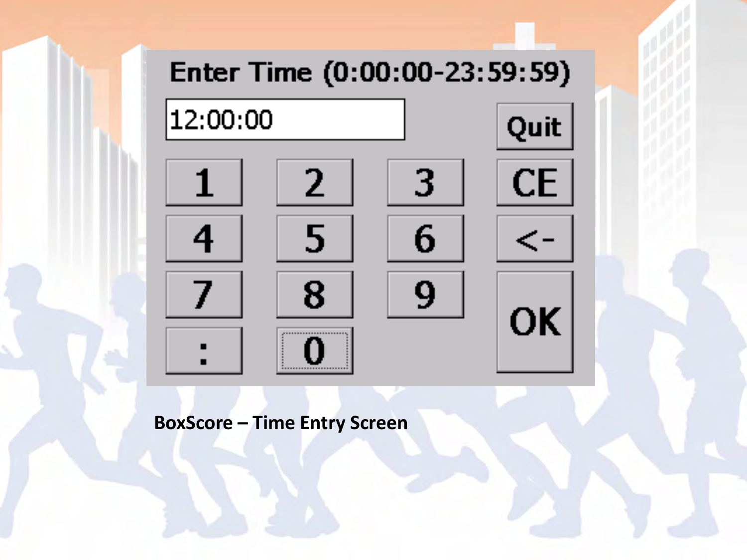 BoxScore – Time Entry Screen 