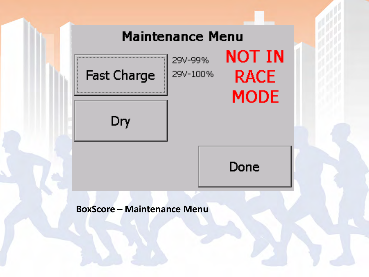 BoxScore – Maintenance Menu 