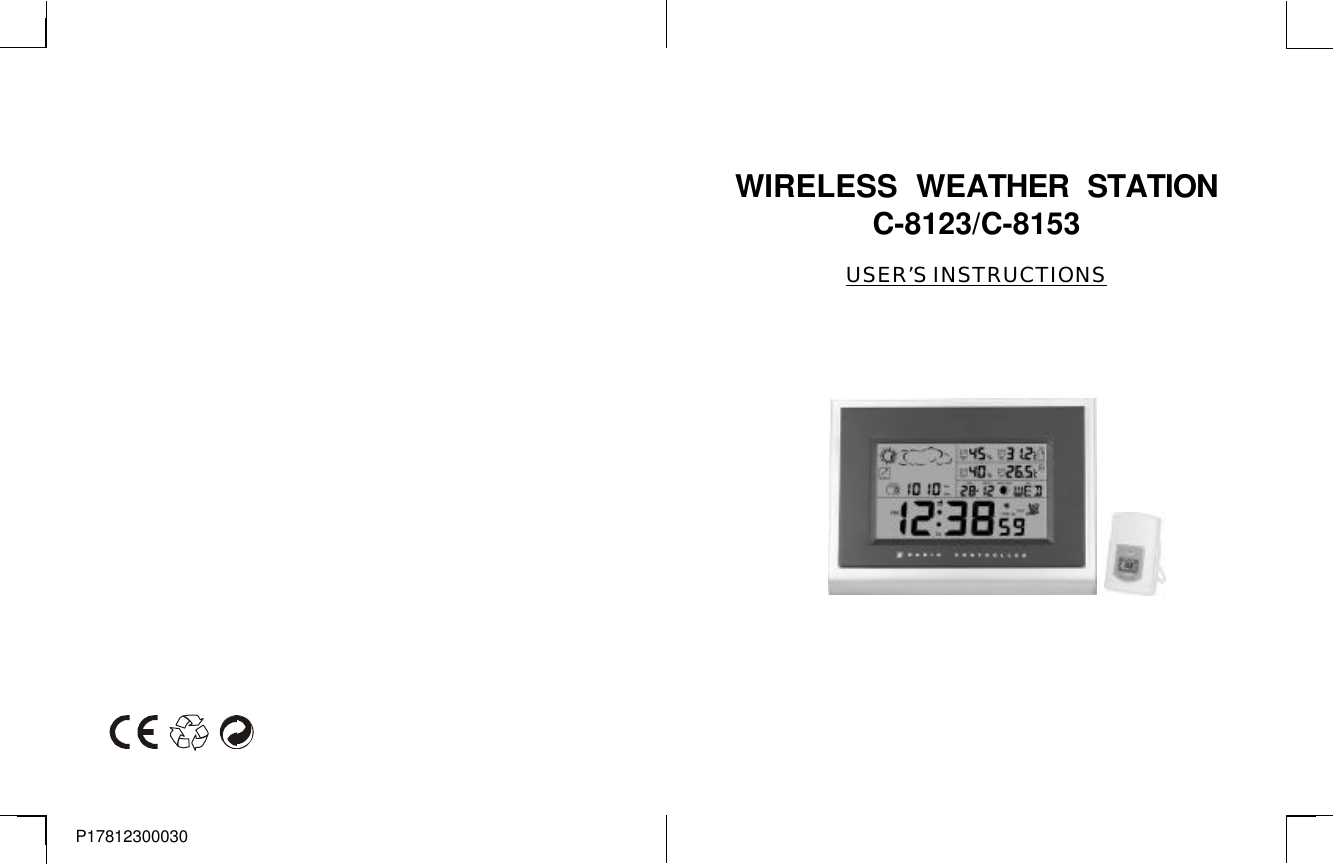 WIRELESS  WEATHER  STATIONC-8123/C-8153USER’S INSTRUCTIONSP17812300030