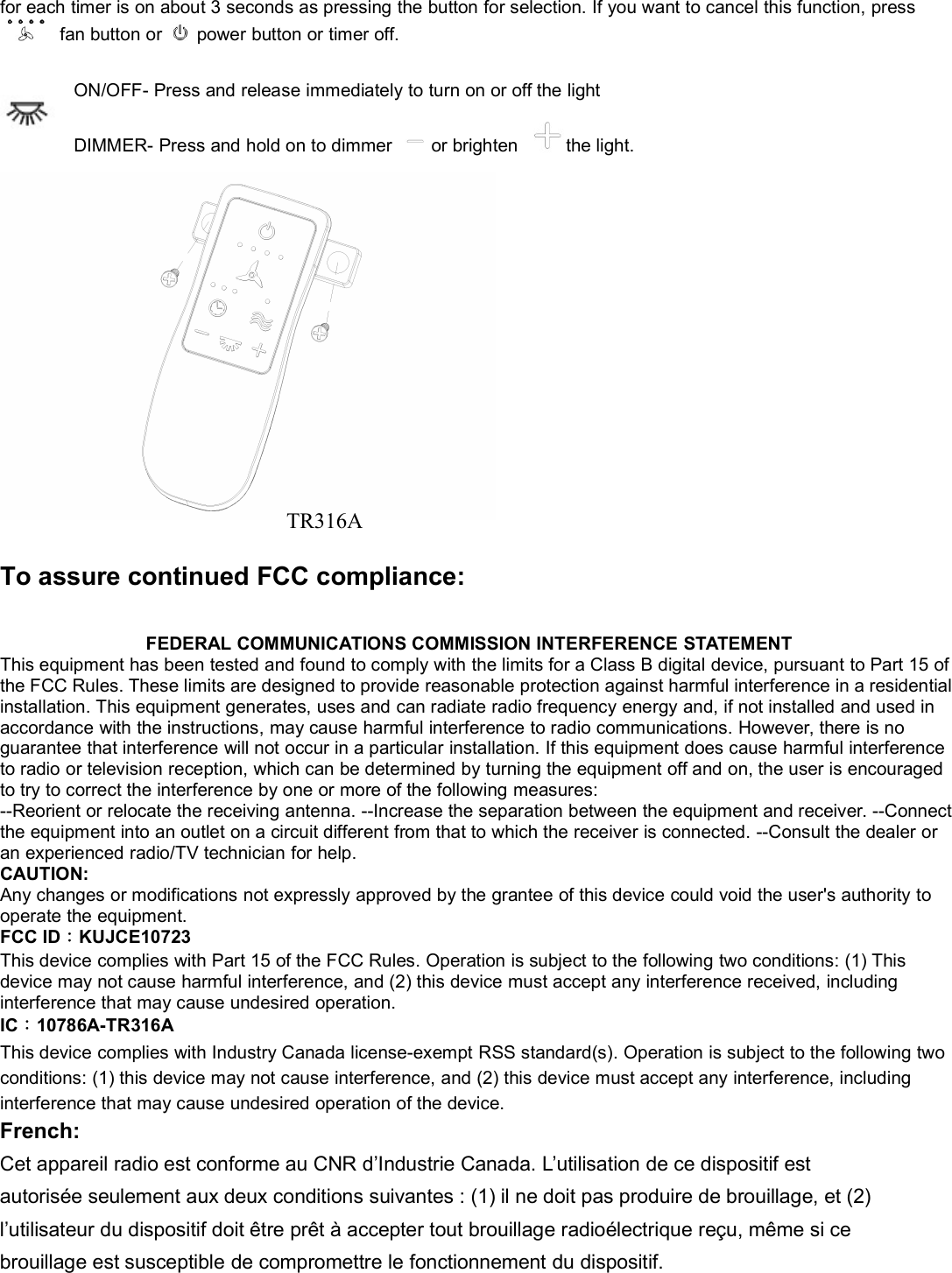 Page 3 of Chungear Co CE10723 Ceiling Fan Remote Controller (Transmitter) User Manual 