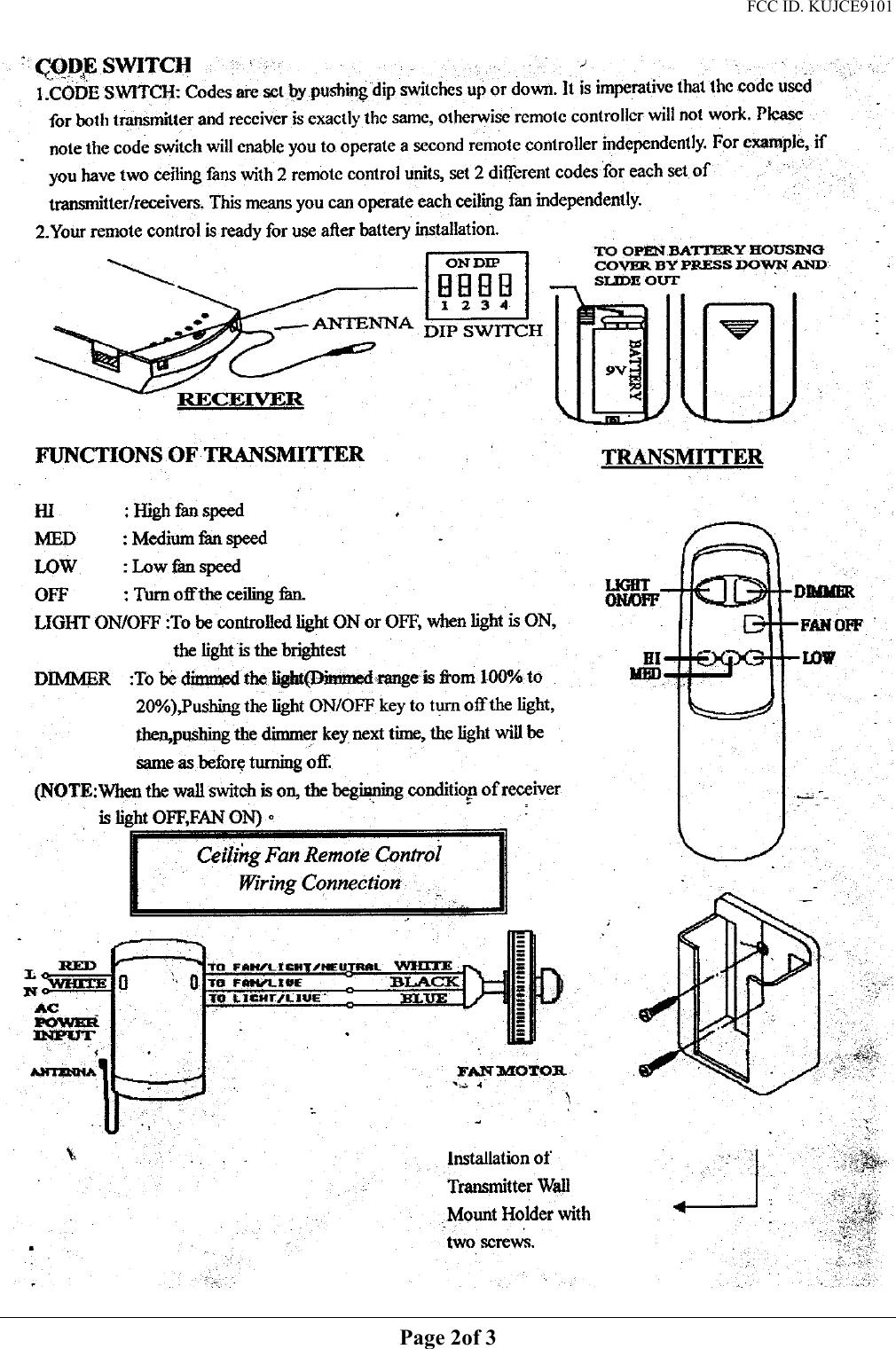 FCC ID. KUJCE9101    Page 2of 3 