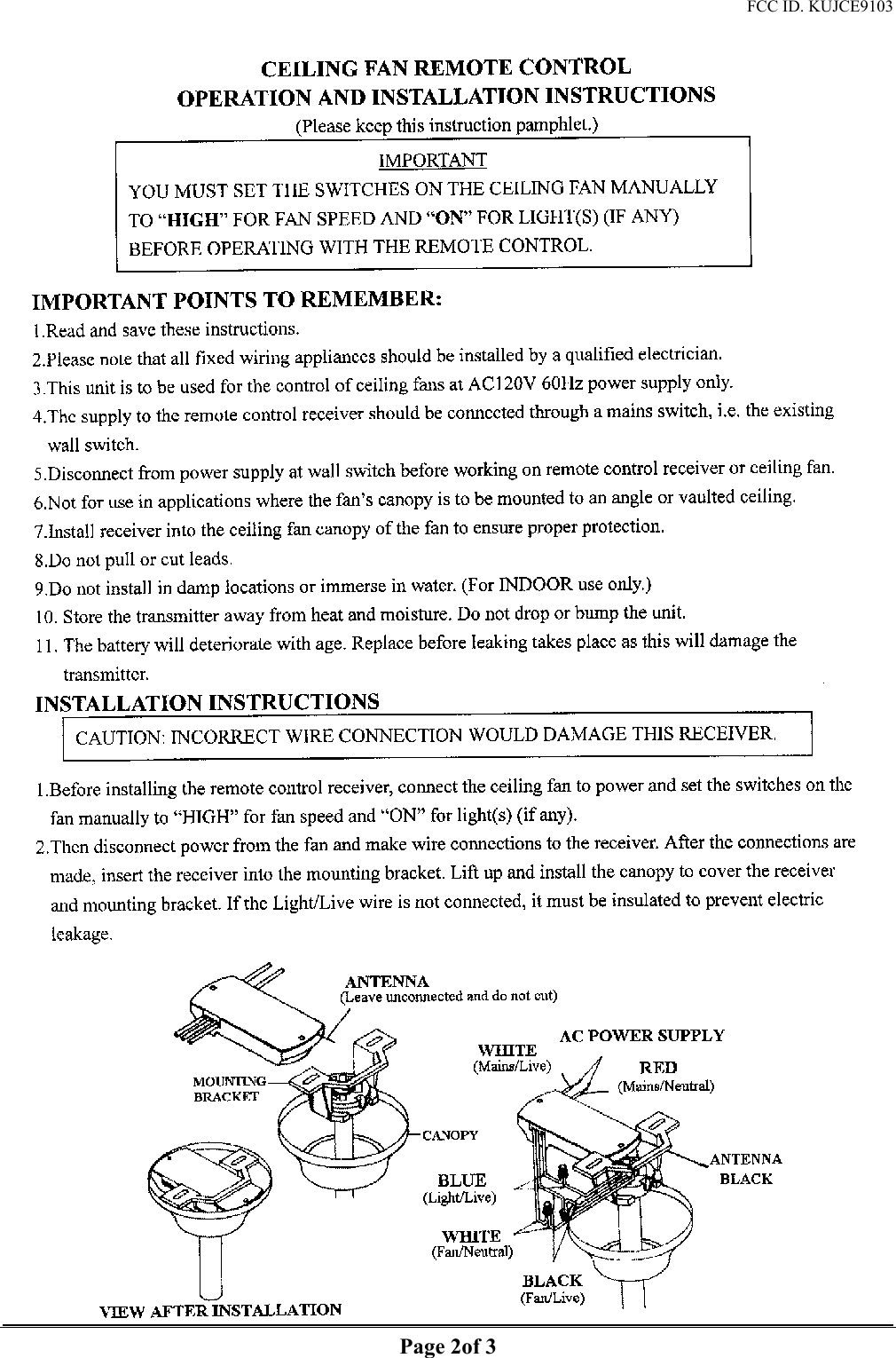 FCC ID. KUJCE9103   Page 2of 3 