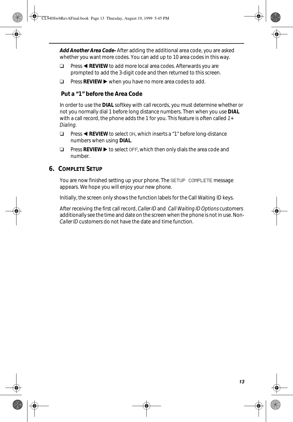 Page 20 of Cidco Communications CL940 Cordless Phone Base User Manual 