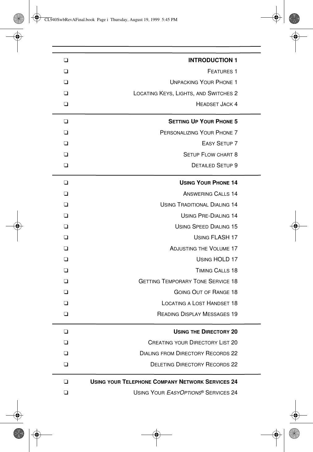 Page 6 of Cidco Communications CL940 Cordless Phone Base User Manual 