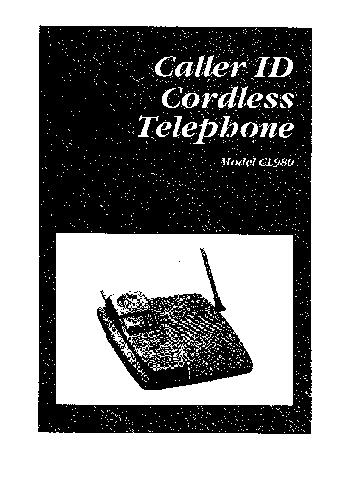 900 MHz Cordless Phone User Manual