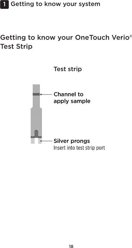 181 Getting to know your systemTest stripGetting to know your OneTouchVerio® Test Strip