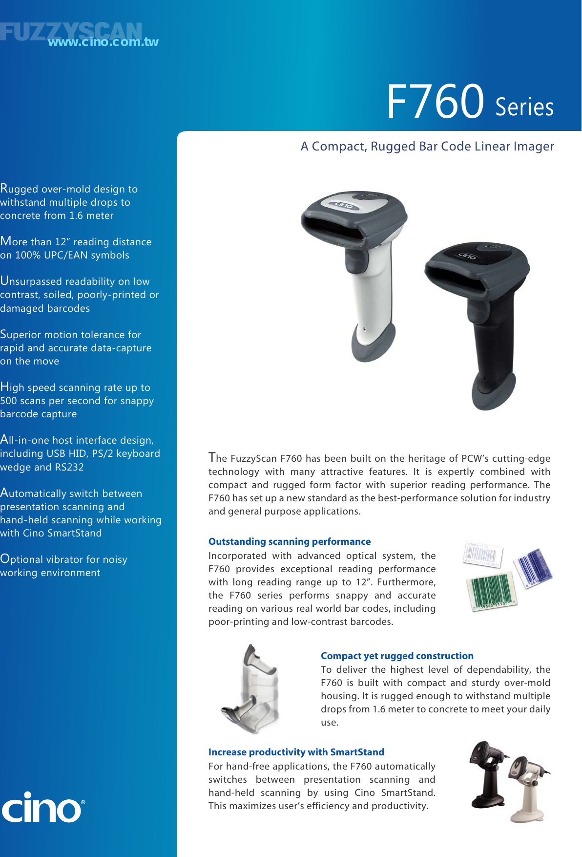 Page 1 of 2 - Cino Cino-Fuzzyscan-F760-Users-Manual- CA-F680-A90417  Cino-fuzzyscan-f760-users-manual