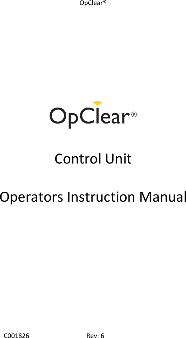 Cipher Surgical CS-CU15-03 OpClear Control Unit User Manual User Guide v02