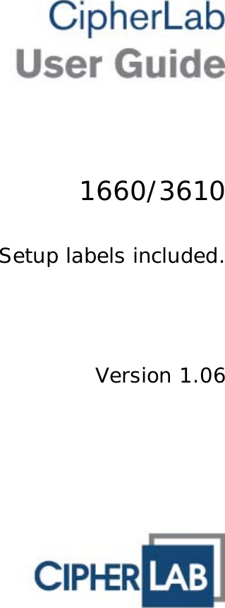      1660/3610  Setup labels included.      Version 1.06  