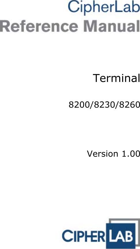     Terminal  8200/8230/8260     Version 1.00  
