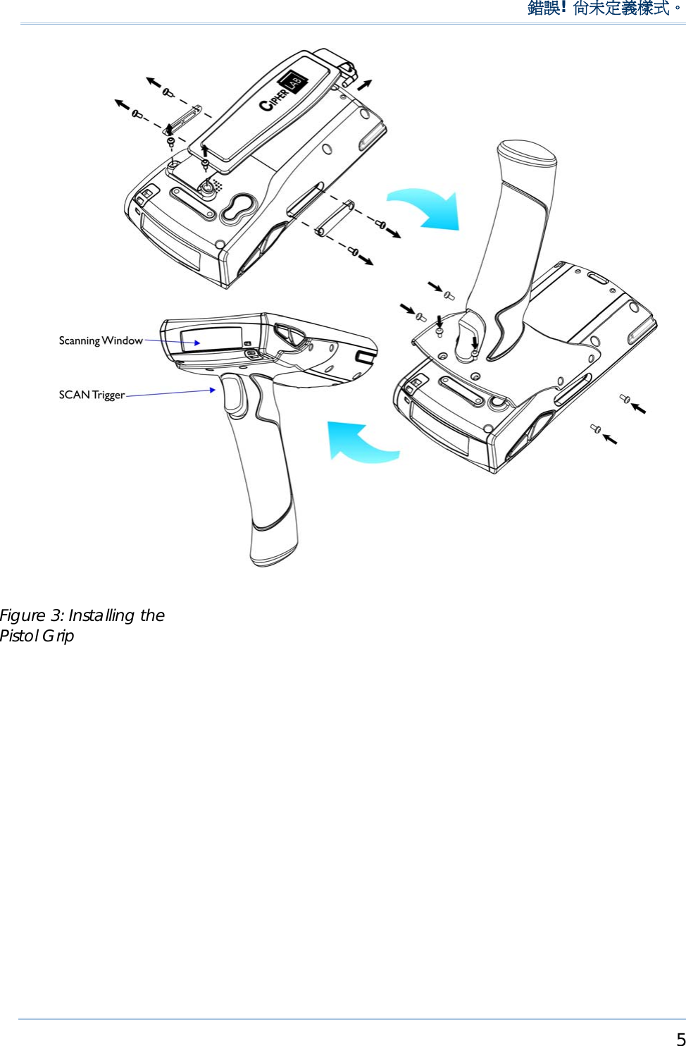     5   錯誤!  尚未定義樣式。            Figure 3: Installing the Pistol Grip 