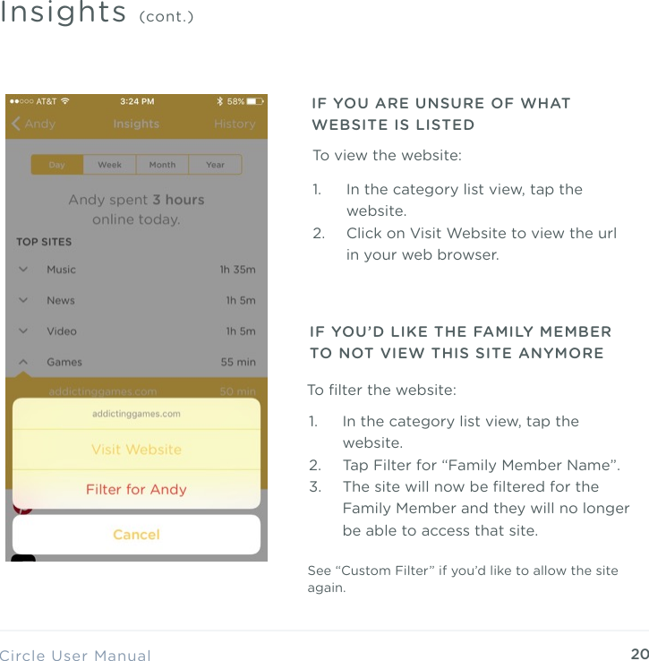 Page 20 of Circle Media CIRCLE2 Circle User Manual Phil Edit key