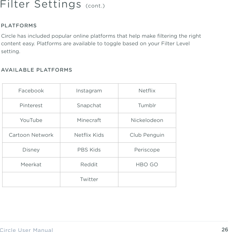 Page 26 of Circle Media CIRCLE2 Circle User Manual Phil Edit key