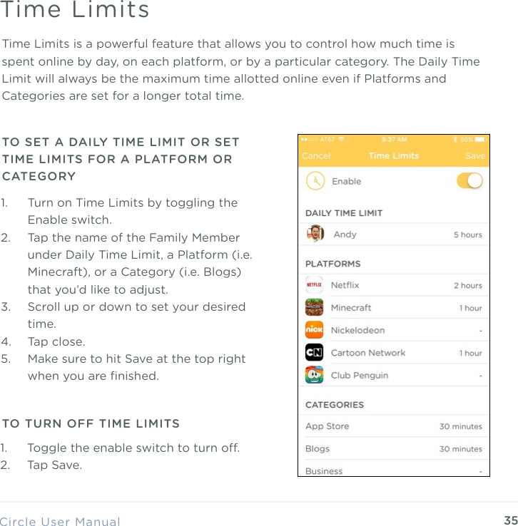 Page 35 of Circle Media CIRCLE2 Circle User Manual Phil Edit key