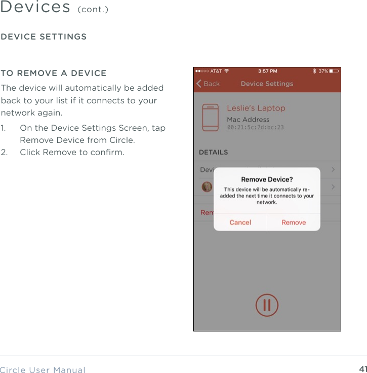 Page 41 of Circle Media CIRCLE2 Circle User Manual Phil Edit key