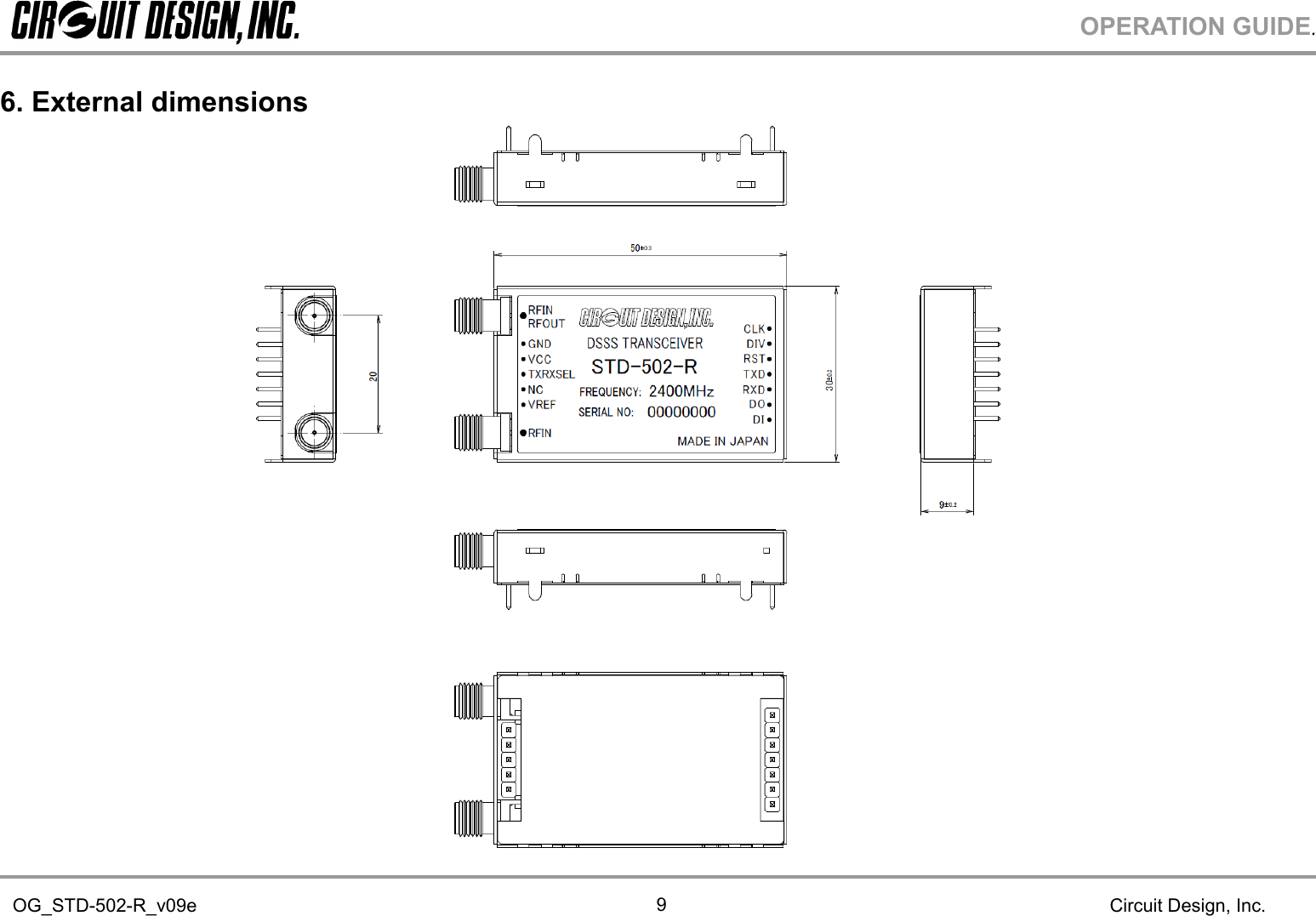 OPERATION GUIDE.OG_STD-502-R_v09e Circuit Design, Inc.96. External dimensions