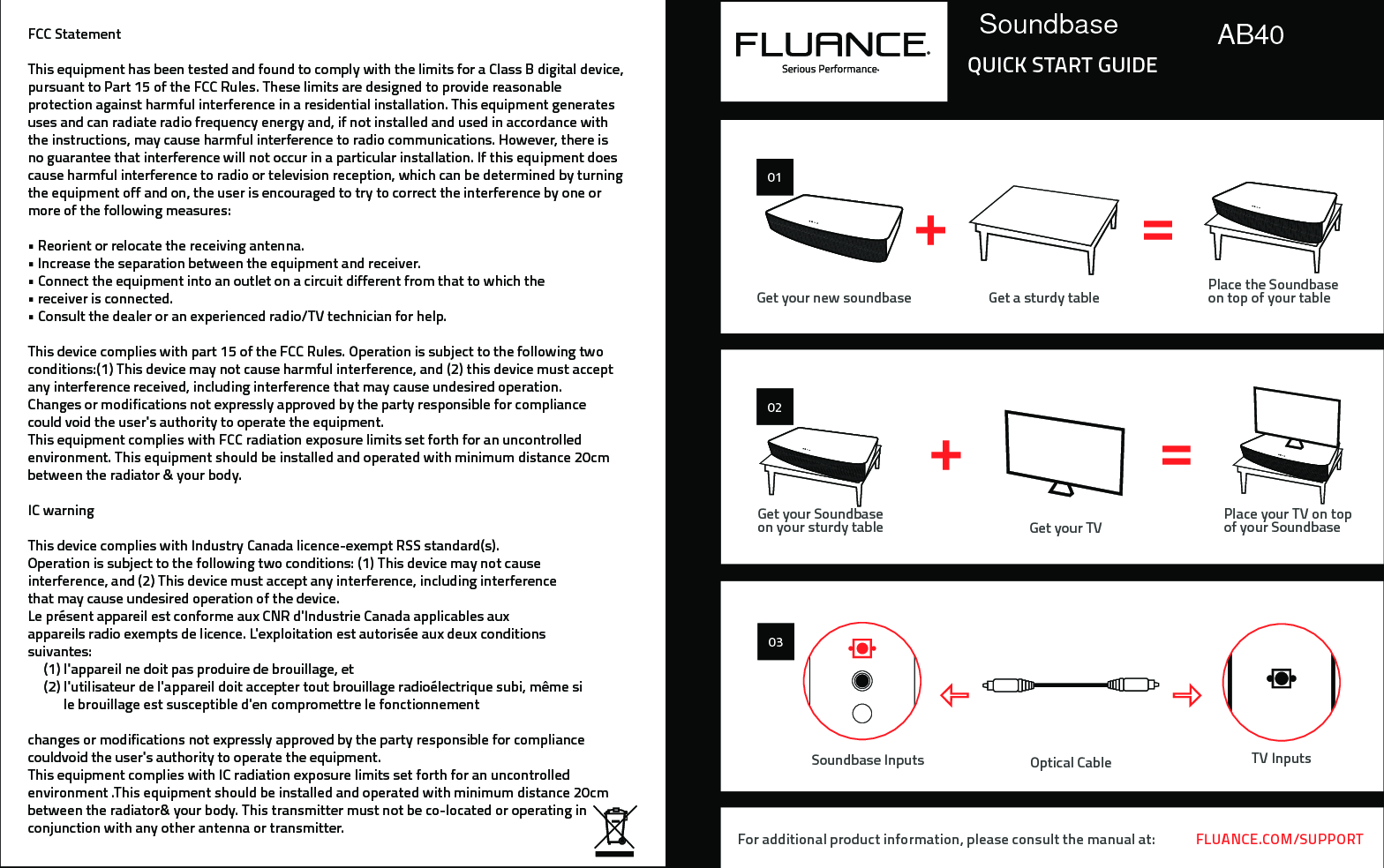 Page 1 of Circus World Displays AB40 Soundbase User Manual Soundbase AB40 QSG v2