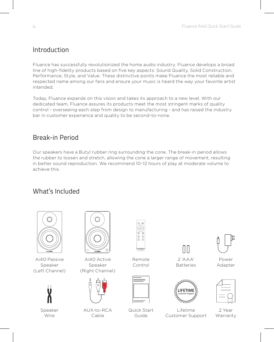 Page 4 of Circus World Displays AI40 Powered Bookshelf Speaker User Manual 