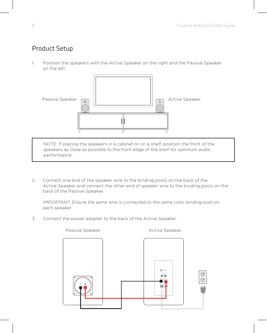 Page 6 of Circus World Displays AI40 Powered Bookshelf Speaker User Manual 