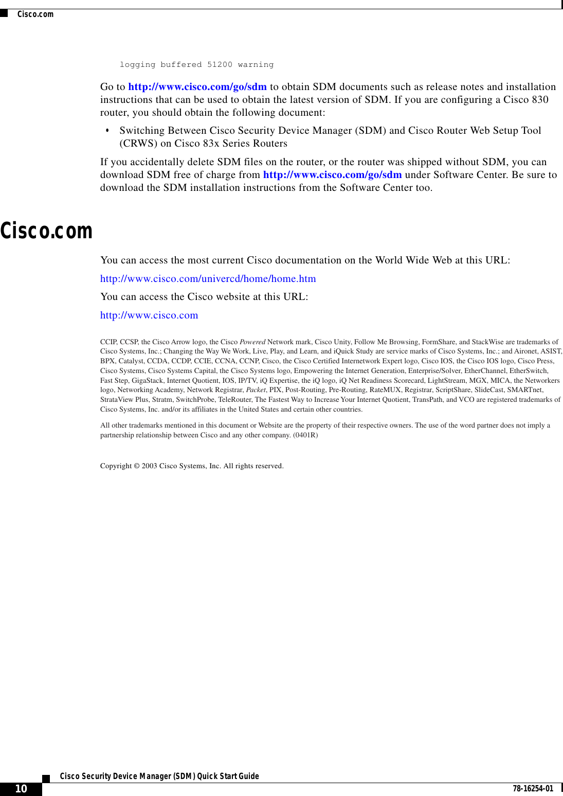 Page 10 of 10 - Cisco-Systems Cisco-Systems-1701-Getting-Started-Guide- Sdmsupp  Cisco-systems-1701-getting-started-guide