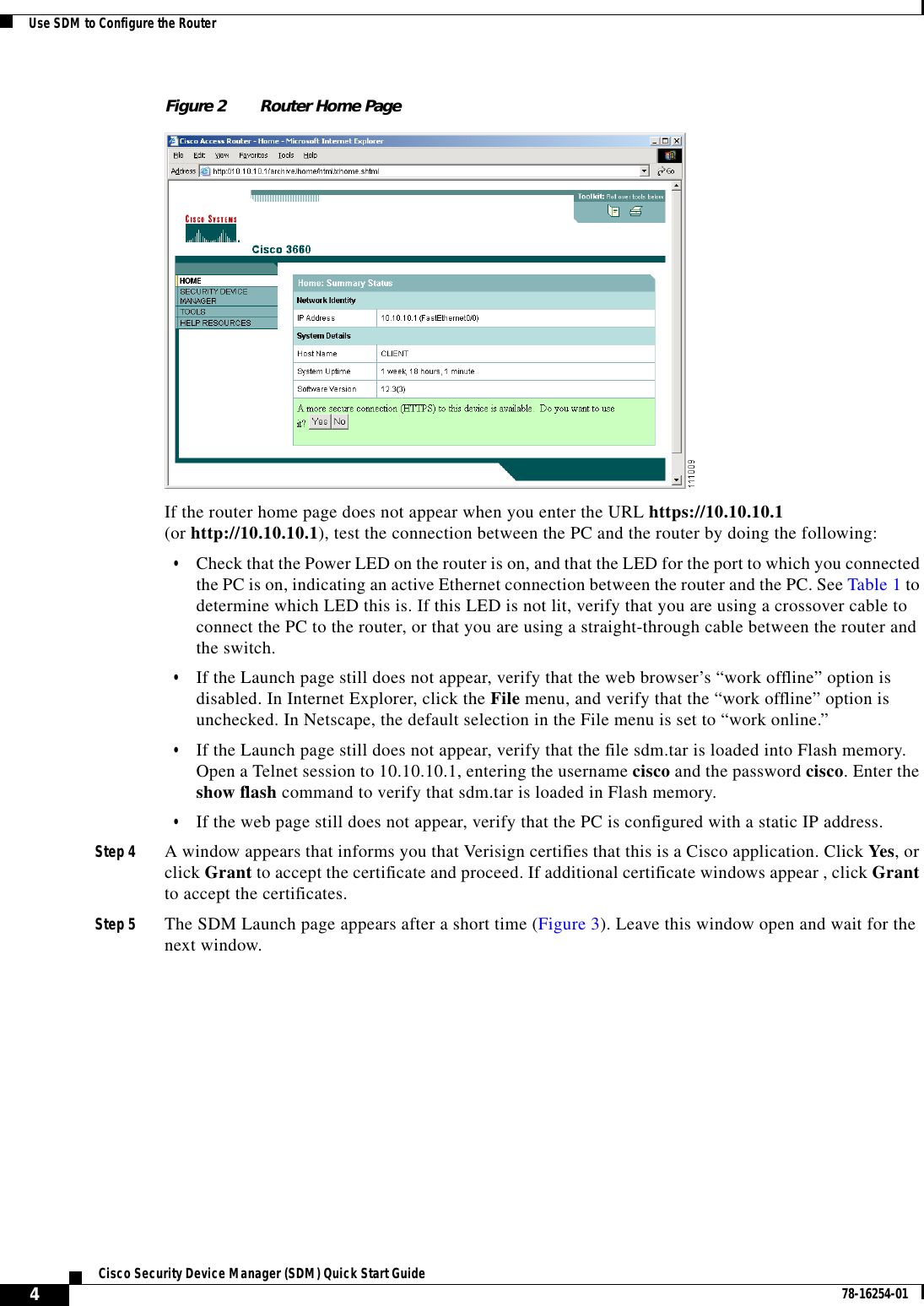 Page 4 of 10 - Cisco-Systems Cisco-Systems-1701-Getting-Started-Guide- Sdmsupp  Cisco-systems-1701-getting-started-guide