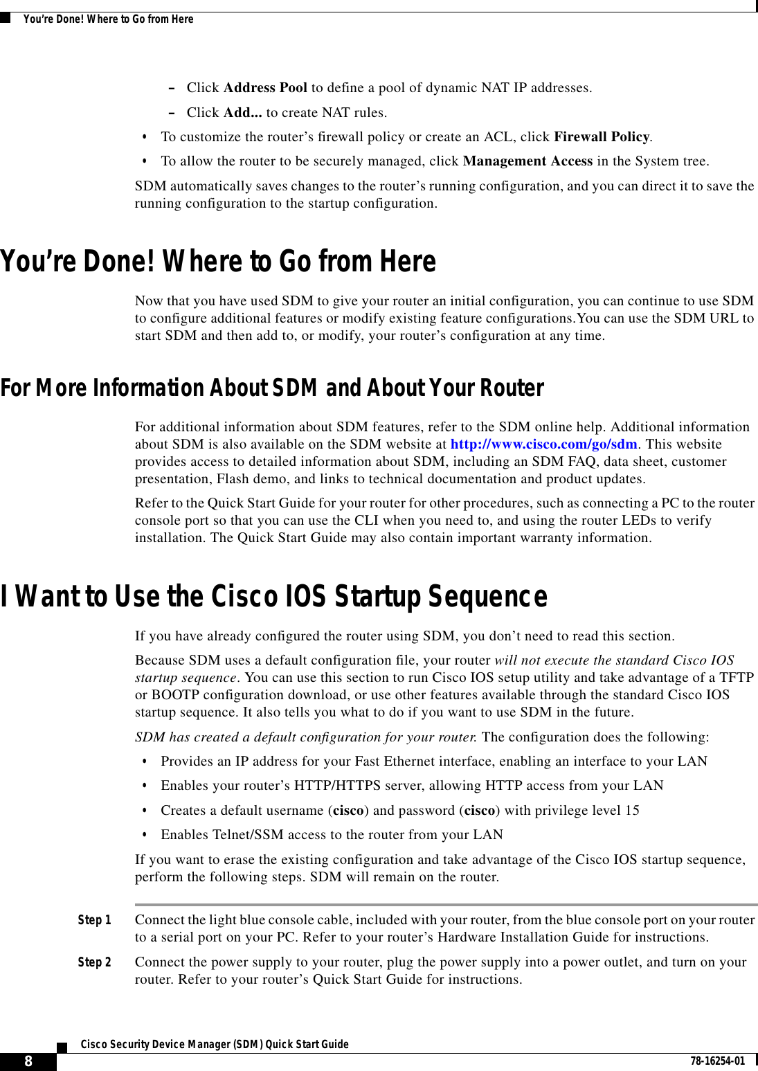 Page 8 of 10 - Cisco-Systems Cisco-Systems-1701-Getting-Started-Guide- Sdmsupp  Cisco-systems-1701-getting-started-guide