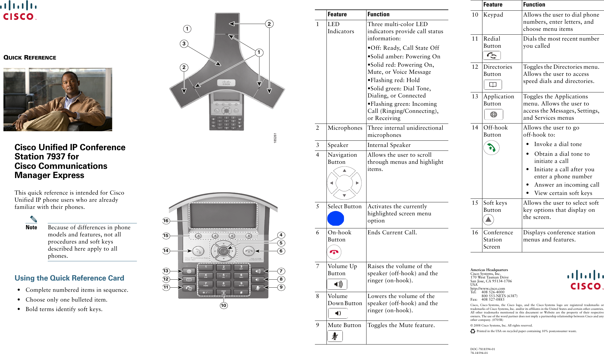 Page 1 of 2 - Cisco-Systems Cisco-Systems-7937-Users-Manual- Cisco Unified IP Conference Station 7937 For Communications Manager Express 4.3  Cisco-systems-7937-users-manual