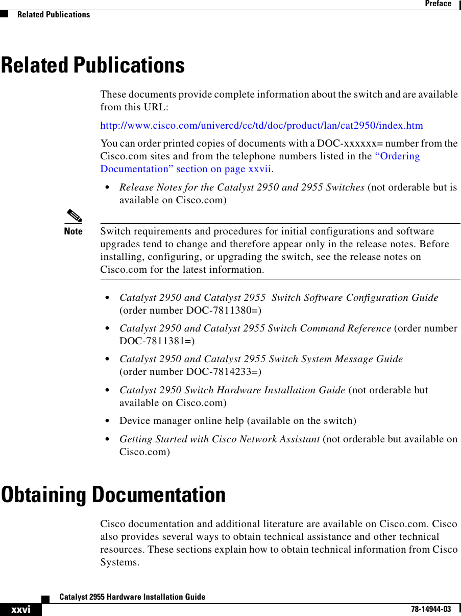 Cisco Systems Catalyst 2955 Installation Manual Switch Hardware Guide Full Book In Pdf Format