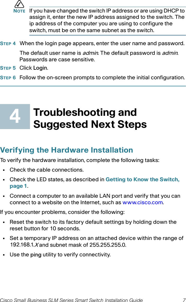Page 8 of 12 - Cisco-Systems Cisco-Systems-Slm2024-Users-Manual- Cisco Small Business SLM Smart Switches Installation Guide  Cisco-systems-slm2024-users-manual