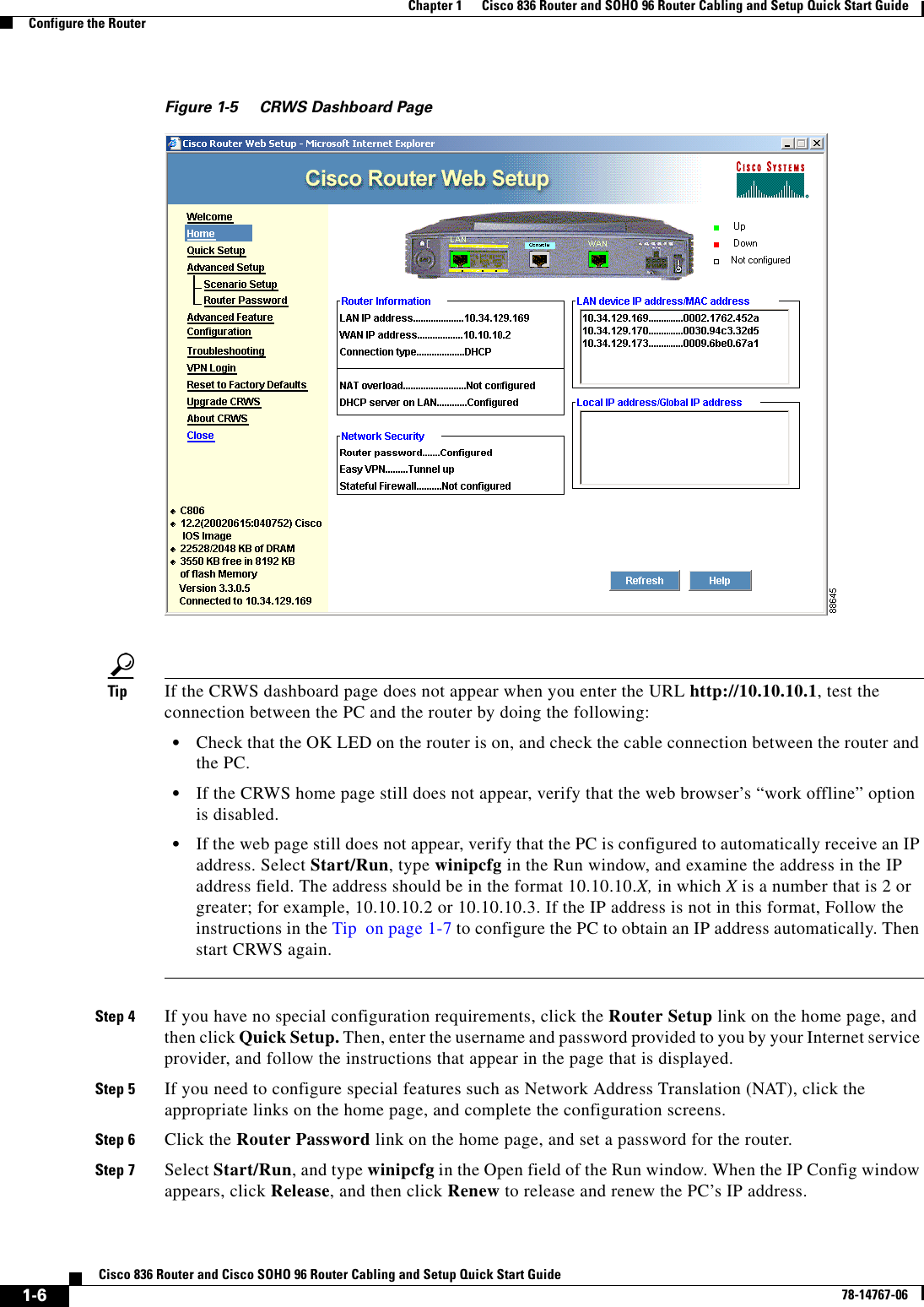 Page 6 of 8 - Cisco-Systems Cisco-Systems-Soho-96-Getting-Started-Guide- 836QSG.mif  Cisco-systems-soho-96-getting-started-guide